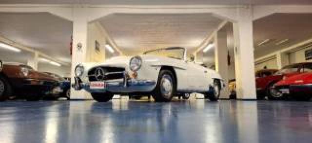 Mercedes Benz 190 Sl ***asi Targa Oro***bianca Con Pelle Blu 