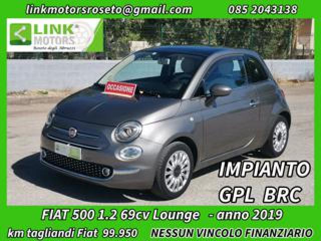 Fiat 500 1.2 Lounge 69cv + Imp. Gpl Brc /tagliandata 