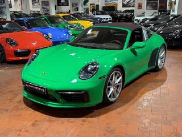 Porsche 992 Targa 4s Unica-Manuale-Python Green-Pelle Marrone 